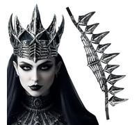 Costume, Couronne noire élégante pour Halloween, anniversaire, bal de fin d'année, fête du Cosplay, performance théâtrale | accessoire gothique confortable léger
