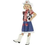 Cowgirl Sweetie Costume, Female Small Age 4-6 Bleu
