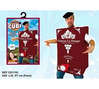 DEGUISE TOI - Déguisement Cubi de Vin - Tunique - Taille Unique - Rouge - Déguisements adultes - Polyester - Lavage à la main - Carnaval