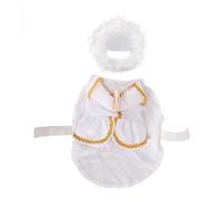 Costume d’Ange pour Animaux de Compagnie, vêtements Amusants de Cosplay pour Animaux de Compagnie, Tenue d’Ange en Polyester Confortable et résistante à l’Abrasion avec Bretelles é (XL)