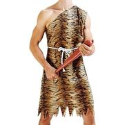 Costume d' des cavernes - Tenue primitive imprimé léopard avec ceinture | Déguisement de l'âge de pierre pour hommes et femmes, costume de Cosplay de la Jungle d'halloween, vêtements de fête de s