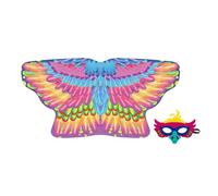 Costume da Gufo per Bambini - Poliestere 60g 119x56cm | Set Elegante Travestimento da Cosplay con Mantello e Maschera | Mantello e Maschera da Gufo per Palcoscenico | Halloween Carnevale Compleanno Sc