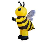 Costume d'abeille gonflable amusant pour Halloween, costume complet à rayures noires et jaunes pour adulte (jaune, taille unique)