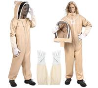 Costume d'abeille pour hommes femmes, combinaison léger entièrement léger entièrement corporel avec et capot ventilé pour la cour et les abeilles, XL