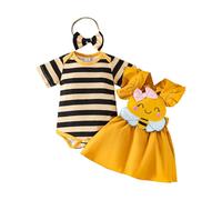 Costume D'abeille Pour Tout-Petits, Bébés, Filles, Adorable Grenouillère, Carnaval, Halloween, Pâques, Thanksgiving, Anniversaire, Abeille Bulle, Salopette À Bretelles, Bandeau, Tenue De Fête, Cosplay