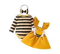 Costume D'abeille Pour Tout-Petits, Bébés, Filles, Adorable Grenouillère, Carnaval, Halloween, Pâques, Thanksgiving, Anniversaire, Abeille Bulle, Salopette À Bretelles, Bandeau, Tenue De Fête, Cosplay