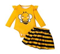 Costume D'abeille Pour Tout-Petits, Bébés, Filles, Adorable Grenouillère, Carnaval, Halloween, Pâques, Thanksgiving, Anniversaire, Abeille Bulle, Salopette À Bretelles, Bandeau, Tenue De Fête, Cosplay