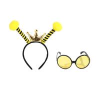 Costume d'abeilles pour adultes et filles - 3 pièces - Accessoires de fête d'Halloween - Cadeaux d'Halloween - Costume de fête