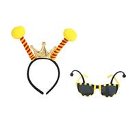 Costume d'abeilles pour adultes et filles - 3 pièces - Accessoires de fête d'Halloween - Cadeaux d'Halloween - Costume de fête