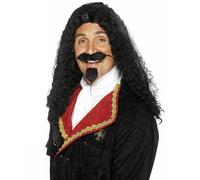 Costume D'Accessoire De Perruque Noire De Mousquetaire Du Roi Charles