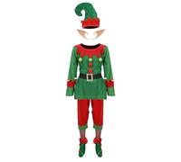 Costume d'Aide du Père Noël pour - Robe De Fin D'Année À Manches Longues Fantaisie | Cosplay D'assistant Du Père Noël Pour Filles Et Garçons | Pour Cosplay Fête Événements