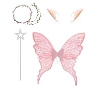 Costume d'ailes de fée | Ailes de fée d'ange pour Halloween et cosplay - Accessoires de déguisement élastiques avec bandeau floral pour adultes, filles, petite amie, sœurs