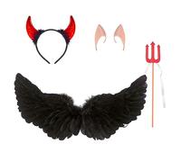Costume d'ange Diable,Ailes D'anges Plumes,Hook Ailes d'ange Noirs,d'ange Baguette Magique Costume,Ailes d'ange,Halloween Carnaval Cosplay Party Fête