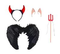 Costume d'ange Diable,Ailes D'anges Plumes,Hook Ailes d'ange Noirs,d'ange Baguette Magique Costume,Ailes d'ange,Halloween Carnaval Cosplay Party Fête