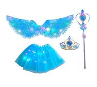 Costume d'ange pour fille - Ailes de cosplay lumineuses, robe de fête d'Halloween | Costume du festival pour pour les événements scolaires, le feu de de vacances de Noël d'anniversaire et