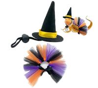 Costume d'animal de sorcière lézard - 10,2 cm - Tenue de reptile avec chapeau et cape - Vêtements d'Halloween pour hamster, serpent, tortue, gecko, oiseau, perroquet, hérisson, noir, violet