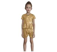 Costume Danse Brillant Fille Tenue Hip Hop Jazz Scintillante Top Court sans Manches avec Short pour Streetwear Soirée Discothèque Tenue Disco des années 70 et 80