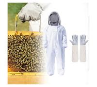 Costume d'apiculture, Combinaison d'apiculture ventilée avec gants, protection complète for apiculteurs, fermes, jardins et débutants(L)
