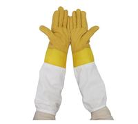 Costume d'apiculture, Gants d'culture jaunes, manches courtes de protection en maille, cuir et tissu respirants, gants Anti-abeille for culture(XX-Large)