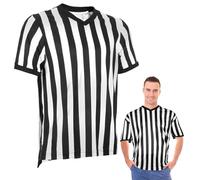 Costume d'arbitre - Eck - Maillot de sport rayé - Maillot de football à rayures - Col en V - Pour homme et femme - Parfait pour un sifflet facile - Maillot officiel noir et blanc