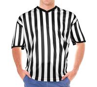 Costume d'arbitre - Eck - Maillot de sport rayé - Maillot de football à rayures - Col en V - Pour homme et femme - Parfait pour un sifflet facile - Maillot officiel noir et blanc