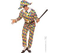 Costume D'arlequin En Satin Taille : L Multicolore