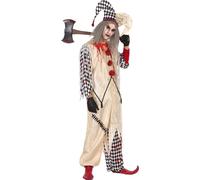 Costume d'Arlequin sanglant pour homme Halloween beige-rouge-noir