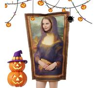 Costume d'artiste amusant pour adultes, costume de Mona Lisa peinture célèbre, costumes de fête d'Halloween, déguisement de la semaine sur le thème du carnaval, déguisement adulte