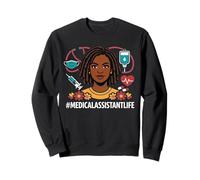 Costume d'assistante médicale Afro Femme Fière Histoire Noire Sweatshirt