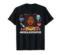 Costume d'assistante médicale Afro Femme Fière Histoire Noire T-Shirt
