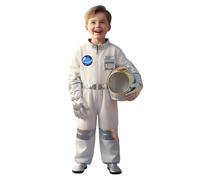 Costume d'astronaute blanc avec chapeau et gants - Costume d'astronaute pour enfant, cadeau d'enfant, costume d'aventure spatiale pour carnaval, cosplay, jeu de rôle (B, S)
