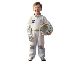 Costume d'astronaute blanc avec chapeau et gants - Costume d'astronaute pour enfant, cadeau d'enfant, costume d'aventure spatiale pour carnaval, cosplay, jeu de rôle (C, M)