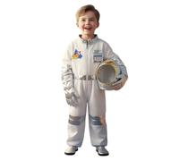 Costume d'astronaute blanc pour enfant Combinaison spatiale avec chapeau, gants Costume d'astronaute pour enfant, cadeau d'enfant, costume d'aventure spatiale pour carnaval, cosplay, jeu de rôle (A