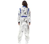 Costume d'astronaute en argent pour femme, combinaison d'astronaute pour femme, combinaison espace avec lunettes et ceinture, combinaison d'astronaute, combinaison de cosmonaute, tenue de galaxie