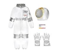 Costume d'astronaute pour enfant | Accessoires de fête pour cosplay - Tenues de jeu de rôle Loween avec col |s Pour représentations théâtrales, journées à thème, films de Noël, bals masqués