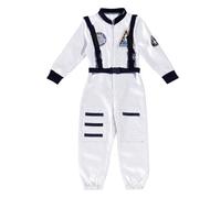 Costume d'astronaute pour enfants, combinaison d'astronaute pour enfants, tenue de déguisement, costume spatial, jeu de rôle pour Halloween, carnaval, école et salle de classe, blanc, 10-12 ans