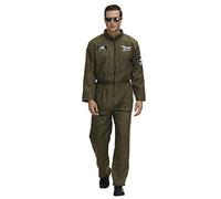 Costume d'astronaute pour homme - Costume de pilote - Costume de prisonnier - Costume d'Halloween pour adulte, Combinaison de pilote pour homme Vert, XX-Large