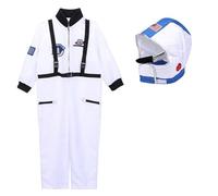 Costume d'astronaute unisexe pour enfants - Costume d'astronaute - Jouets de costumade - Tenue d'aventure spatiale avec couvre-chef - Déguisement pour filles ou garçons - Cadeau de la journée mondiale