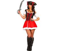 Costume d'aventure de pirate Accessoires de carnaval Chapeau tricorne Élégant Coupe classique Design authentique, Taille : 44 - 46 (XL) Couleur : Rouge