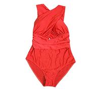 Costume de Bain 1 pièce pour Femme Taille Haute, Encolure en V avec Volants, Maillot de Bain Effet Ventre Plat avec Fronces, modèle avec Coques Amovibles, Nouveau 2026