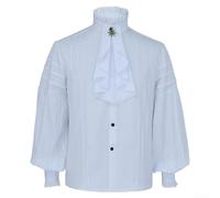 Costume de bal masqué pour homme Style vintage Renaissance avec éléments Steampunk (S Blanc)