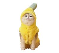 Costume De Banane Pour Chiens - Manteau En Tissu Peluche En Coton Polyester, Veste Cosplay En Forme De Banane, Doublure Thermique Doux, Fermeture De Cou Réglable | Vêtements Pour Animaux Domes