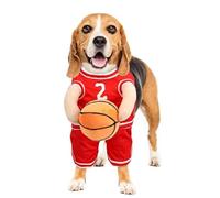 Costume de Basket-Ball de Chien avec Balle, Chien Halloween Drun Druny Dress Basketball Dog Costume, Respirant de Grands vêtements de Basket-Ball pour Halloween Christmas Cosplay