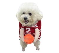 Costume de Basket-Ball pour Chiens - Halloween Basketball Halloween, Tissu Amusant pour s'habiller 11.02x7,87x0,39 Pouces | Vêtements pour Chiens réglables avec Une Balle de Fixation, Un Costume