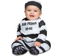 Costume de bébé criminel Costume de bagnard noir et blanc