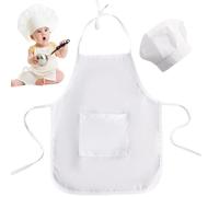 Costume de bébé Toddler Easy maintenir la tenue de chef bébé en polyester confortable avec un chapeau chef pour tout-petit et tablier pour les photoshoots et habillage 6 à 12 mois pour enfants