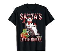 Costume de Bonhomme de Neige pour Fauteuil Roulant de Noël - Petit Rouleau du Père Noël T-Shirt
