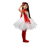 Costume de bonhomme de neige, robe tutu de bonhomme de neige de Noël, robe tutu en gaze, costume de cosplay, déguisement de belle fille, jolie robe de Noël en gaze blanche, tenue de scène pour filles