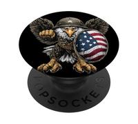 Costume de Bouclier Patriotique avec Aigle Soldat pour USA PopSockets PopGrip Adhésif