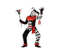 Costume de bouffon de cour pour enfant avec masque, déguisement de clown arlequin pour garçons et filles, idéal pour le carnaval, Halloween et le carnaval - XL